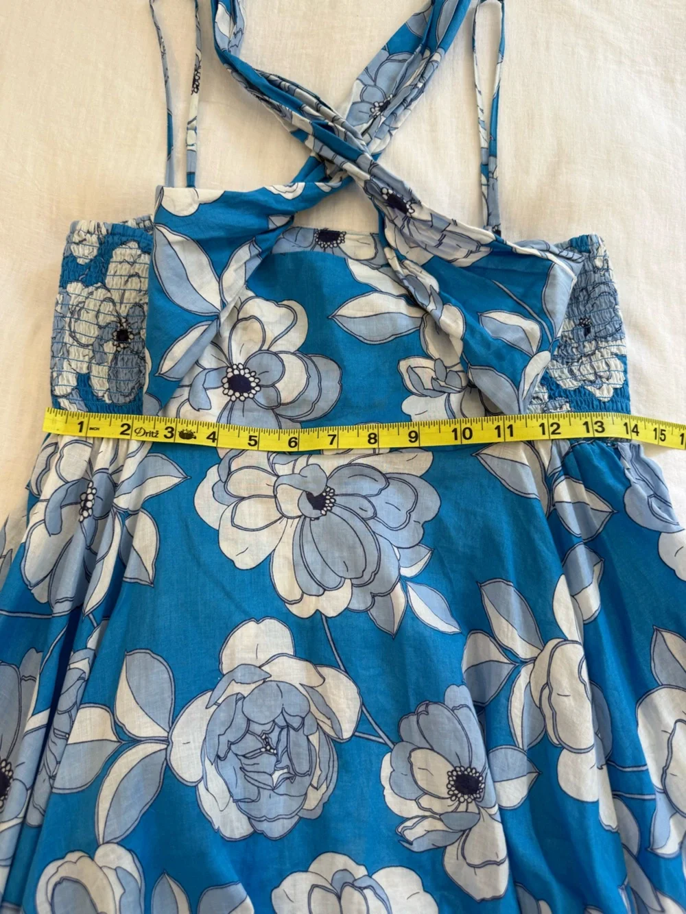 J. Crew Convertible beach dress in blue peony floral